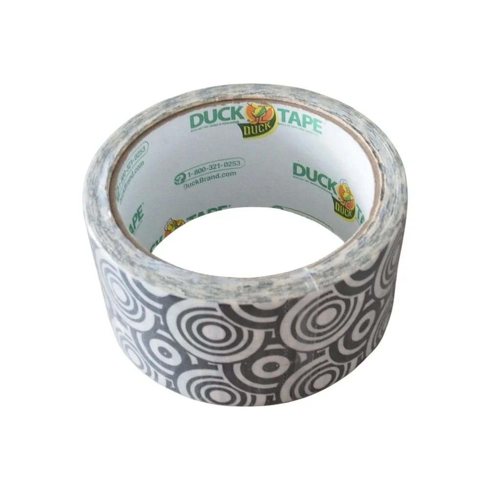 New Duck Brand Geometric Concentric Circles Black White Duct Tape Mod Craft